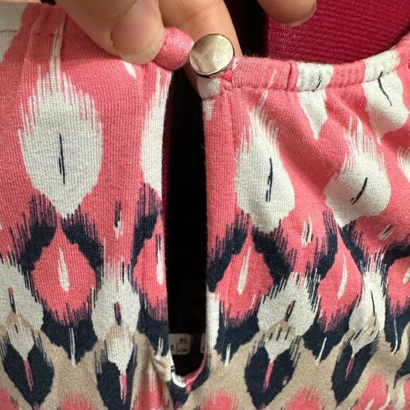 New York & Company High Neck Maxi Dress in Pink Geometric Pattern S/M - Picture 7 of 10